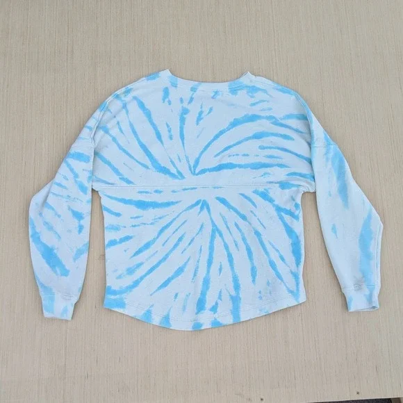 PINK Victoria's Secret Blue Tie-Dye Long‎ Sleeve Sweatshirt Cozy Women's XS - Picture 4 of 6